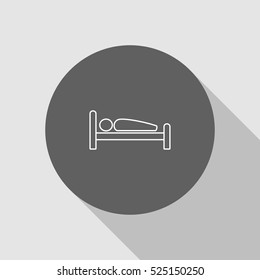 man sleeping in bed outline icon vector, for mobile and web design 