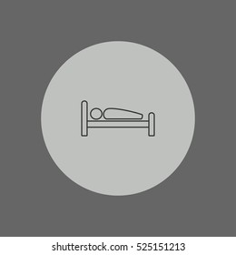 man sleeping in bed outline icon vector, for mobile and web design 