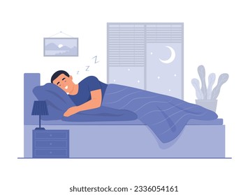 Man Sleeping in Bed and Snoring