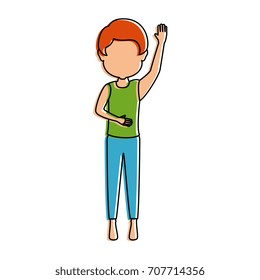 man sleeping character icon