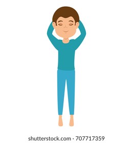 man sleeping character icon