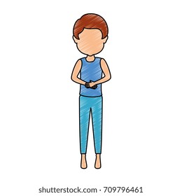 man sleeping character icon