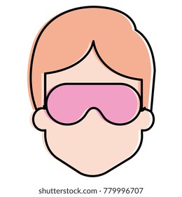 man with sleeping mask