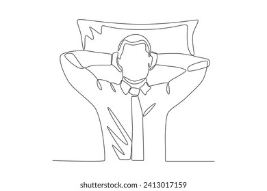 A man sleeping in the office. World sleep day one-line drawing