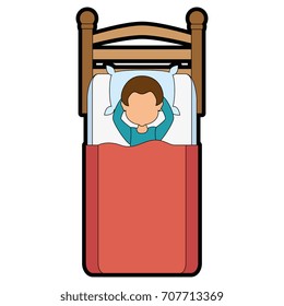 man sleeping on the bed