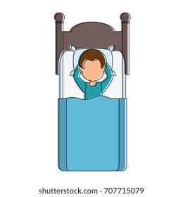 man sleeping on the bed
