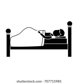 man sleeping on the bed