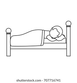 man sleeping on the bed
