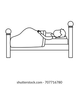 man sleeping on the bed