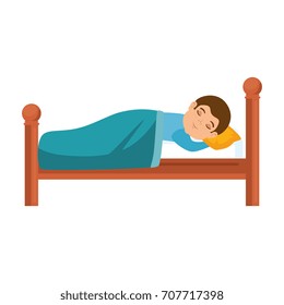 man sleeping on the bed