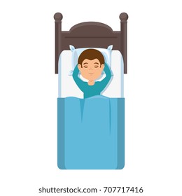 man sleeping on the bed