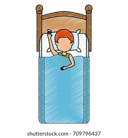 man sleeping on the bed