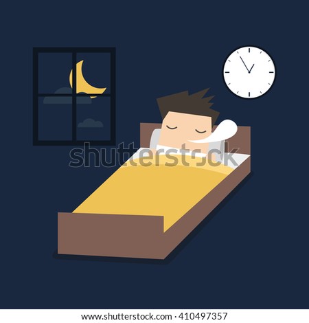Man is sleeping on the bed.
