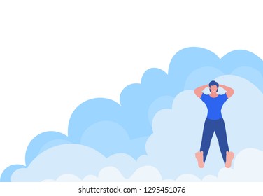 Man sleeping on cloud