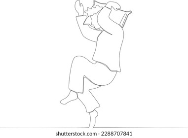 A man sleeping on his side. Sleep one-line drawing