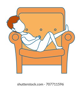 man sleeping on sofa