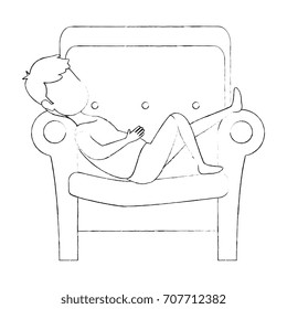 man sleeping on sofa