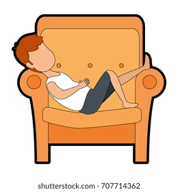 man sleeping on sofa