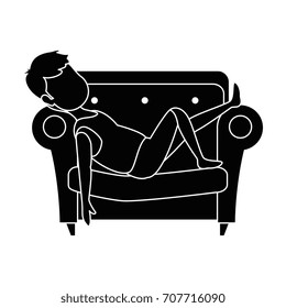 man sleeping on sofa