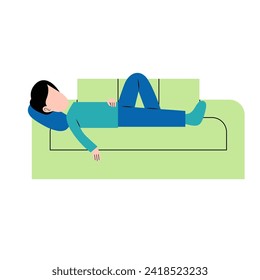 Hombre Dormiendo En La Ilustración De Sofa