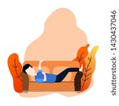 man sleeping on the sofa. man sleeping vector illustration. sleeping vector illustration
