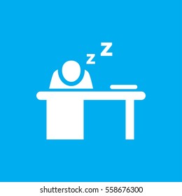 man sleeping on table icon illustration isolated vector sign symbol