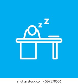 man sleeping on table icon illustration isolated vector sign symbol