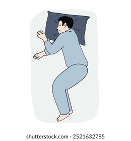 Man sleeping on the yearner position