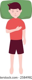 Man Sleeping Pose Illustration. Isolated Flat Vector Character.