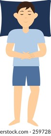Man Sleeping Position Illustration. Flat Cartoon Vector Character.