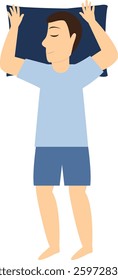 Man Sleeping Position Illustration. Flat Cartoon Vector Character.