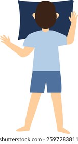 Man Sleeping Position Illustration. Flat Cartoon Vector Character.