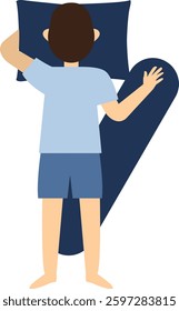 Man Sleeping Position Illustration. Flat Cartoon Vector Character.