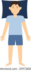 Man Sleeping Position Illustration. Flat Cartoon Vector Character.
