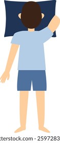Man Sleeping Position Illustration. Flat Cartoon Vector Character.