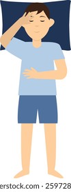 Man Sleeping Position Illustration. Flat Cartoon Vector Character.