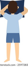 Man Sleeping Position Illustration. Flat Cartoon Vector Character.