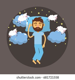 man sleeping and taking good night