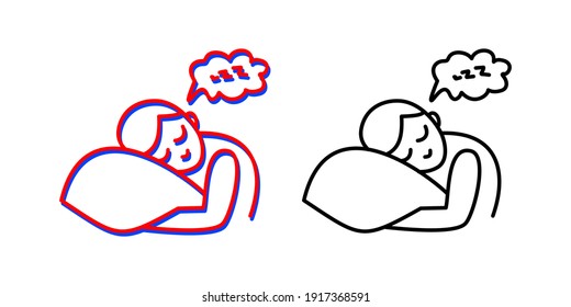 man sleeping vector logo. world sleep day emblem