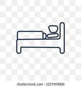 Man Sleeping vector outline icon isolated on transparent background, high quality linear Man Sleeping transparency concept can be used web and mobile