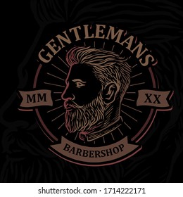 Man With Slicked Back Hair Cut For Barbershop Logo Vector