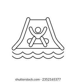 Man slide down on water slide icon design. Aquapark water slide vector. isolated on white background. vector illustration