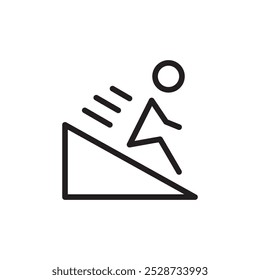Mann Folie auf Hang Symbol Kontur Vektor für Web ui