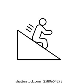 Man slide on slope icon Vector logo set flat