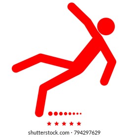 Man slip fall icon .