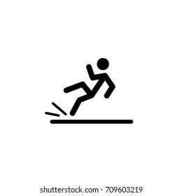 Man slipped on slippery floor, icon vector illustration of Eps10