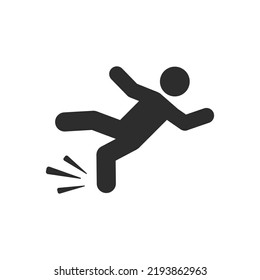Premium Vector  Man slip and fall down to floor outline icon