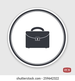 Man small bag icon. Flat design style. Made vector illustration. Emblem or label with shadow.