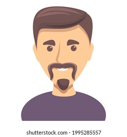 Man with small beard icon. Cartoon of Man with small beard vector icon for web design isolated on white background