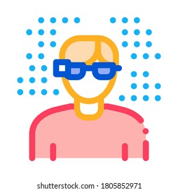 Vector de iconos de gafas inteligentes para hombre. Signo de Gafas Inteligentes del Hombre de contorno. Ilustración de símbolo de contorno aislado